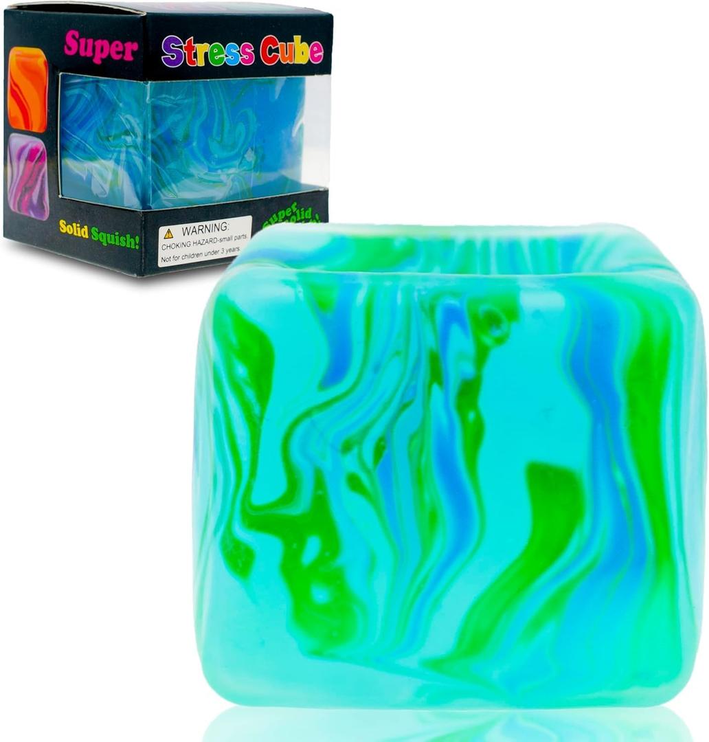 Fidget Toys Squishy Stress Cube, Stress Balls for Kids Adults Squishies Stress Relief, Ice Squishy Cube Sugar Balls, High Density Squeeze Balls for Students Calming