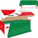 54 Inch x 200 Feet Green Plastic Tablecloth Roll Cut to Size Disposable Table Cover with Cutter Box Plastic Table Cloth for Party, Wedding, Birthday