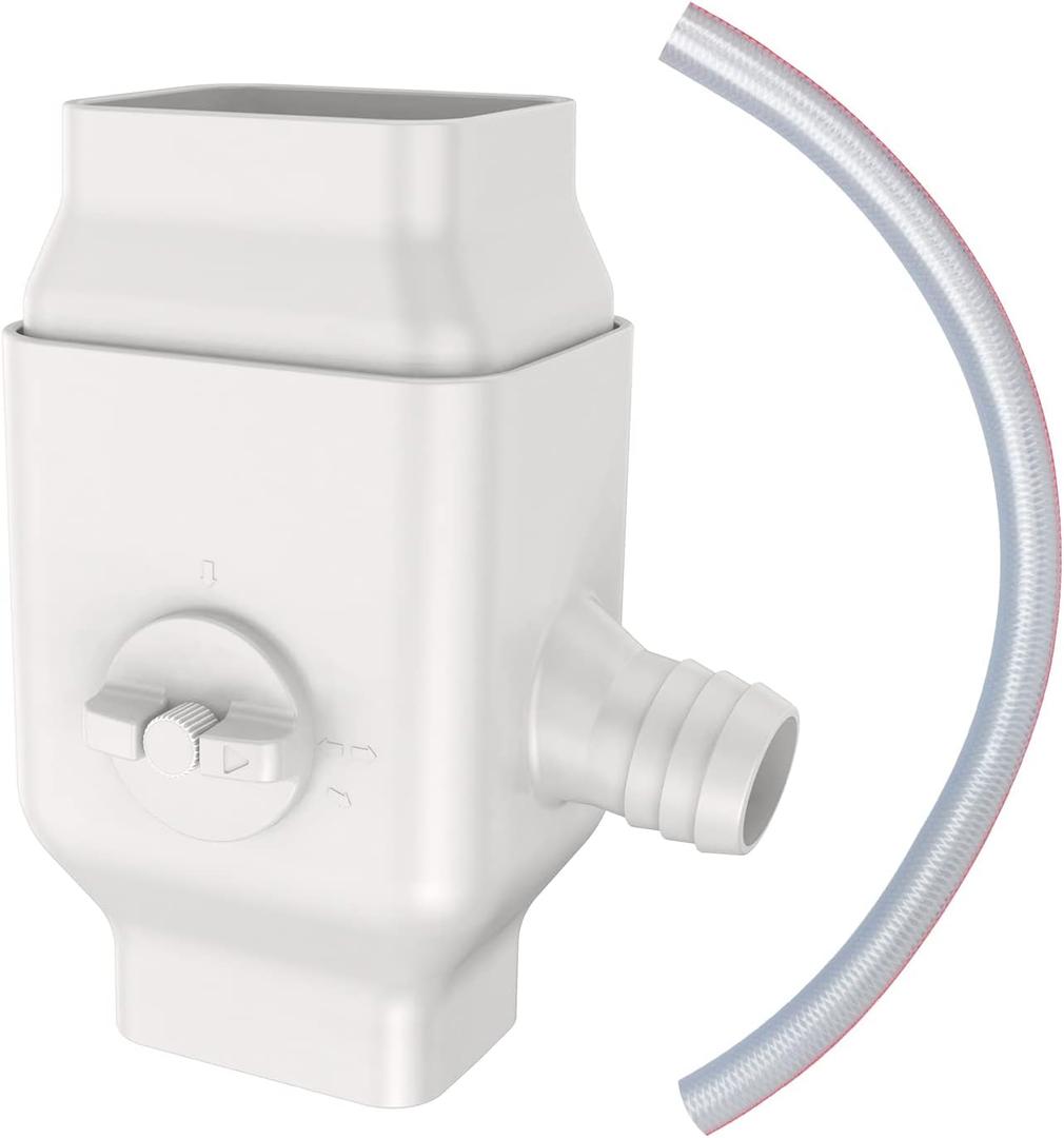 Prestantious Gutter Downspout Diverter Fits for 2"x3" Standard Downspout, Rainwater Collection System with Adjustable Valve, Rainwater Diverter to Direct Water into Rain Barrel, 4ft. 1-1/4 Hose