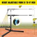 PLAYAPUT Baseball Swing Trainer with 4 Power Bands,Auto Reset Baseball Hitting Trainer,Softball Swing Trainer,Height Adjustable 31-47 inches Baseball Training Equipment Improve Power,Speed