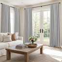 MIULEE 100% Blackout Curtains 120 Inch Long 2 Panels for Bedroom, Thick Luxury Faux Linen Black Out Curtain Room Darkening Back Tab Pleat Window Textured Drapes with Hooks for Living Room, Gery (Grey)