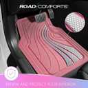 Road Comforts Car Floor Mats Full Set – Front & Rear Car Floor Mats with Aluminum Design, Anti-Slip Backing, All-Weather Protection, Trim-to-Fit Car Mats for Most Sedans, SUVs & Vans -All Pink, 28"L x 19"W x 3"Th