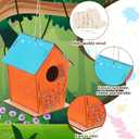 DoubleFill 24 Pack Wooden Bird Houses Bulk, Butterfly Wood Chips for DIY Unfinished Hanging Birdhouse Kits, Wooden Craft Houses to Paint VBS Craft Family Crafts Party Favor