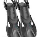 Supertrip Snorkel Fins Flipper Diving Fins Adjustable Buckles Open Heel Swim fins Adult Men Womens Youth  Lightweight Travel Fins for Ocean, Beach & Pool