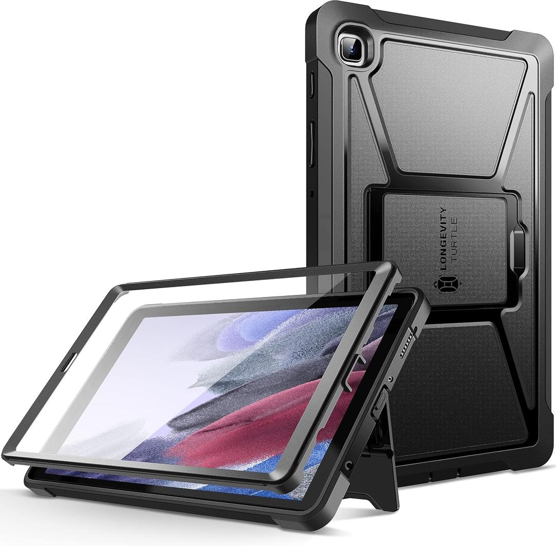 ZtotopCases Case for Samsung Galaxy Tab A7 Lite 8.7 inch 2021 Tablet (SM-T227/T225/T220), Built-in Screen Protector, Dual Layer Shockproof Full Protective Cover with Kickstand - Black