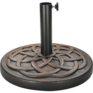 Elevon Heavy-Duty Umbrella Base with Adjustable Pole Holder, 35 Lbs, Bronze - Outdoor Stand and Support for Umbrellas - Ideal for Backyard, Lawn, Poolside, Patio, and Garden | Outdoor Stand and Support for Umbrellas - Ideal for Backyard, Lawn, Poolside, Patio, and Garden