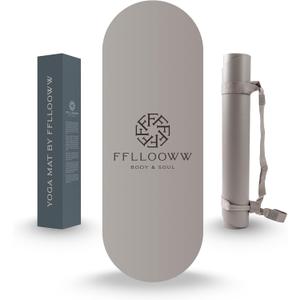 FFLLOOWW Premium Non Slip PU Yoga Mat 72.8 x 26.8 4.5mm Eco Friendly Natural Rubber Exercise Mat for Hot Yoga, Pilates & Home Workout with Carry Strap