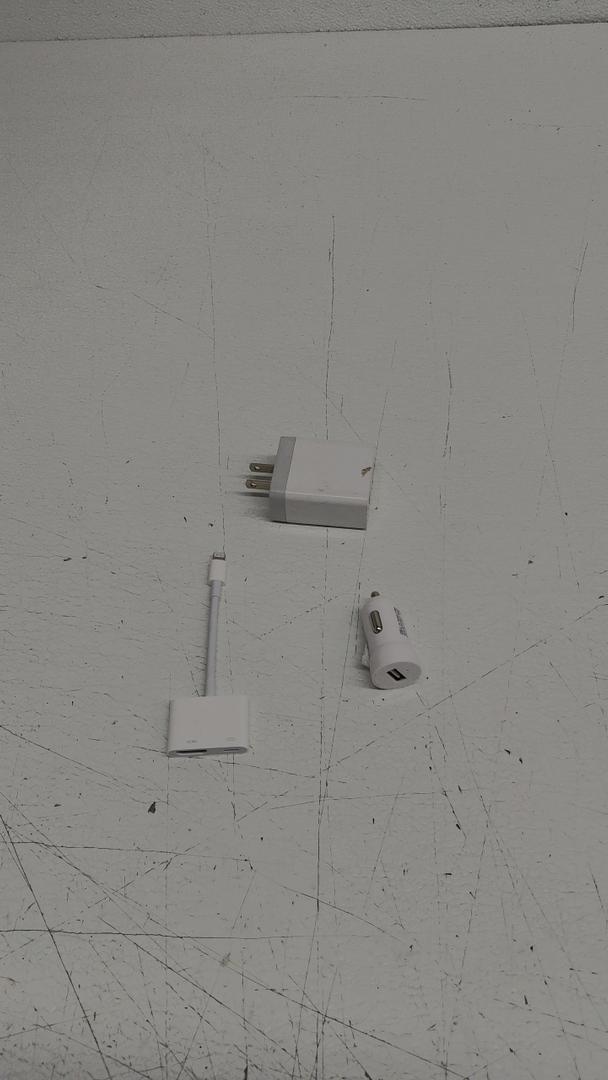 Set of 3: Lightning to USB Camera Adapter + USB Power Adapter + Socket 2-Port USB Car Charger