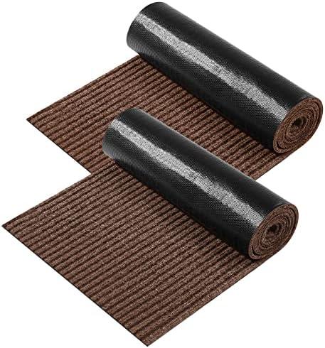 Nuanchu 1 Roll Large Semi Finished Outdoor Mat 16 x 79 Inch Narrow Door Mat Non Slip Boot Rugs Waterproof Carpet Roll for Bathroom Entryway Indoor Outdoor (Coffee)