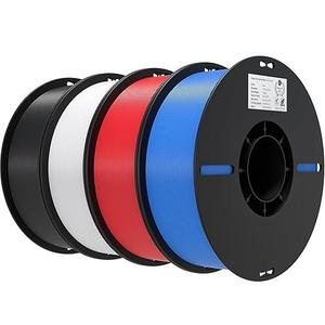 Creality 3D Printer Filament 1.75mm 4KG, PLA Filament Bulk +/ - 0.02mm, 4 Pack 1kg Spool(2.2lbs) 3D Printing Filament Fits for Most FDM 3D Printers, Black White Blue Red