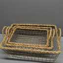 Storage Basket Wicker Baskets3 packs Size 6 x 16 , 4 x 12 , 3 x 10