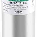 CBB65B 45+7.5 MFD 45/7.5 uF 370/440V A/C Capacitor Round Dual Run Replace for 97F9895 Z97F995,for Heat Pump, Condenser Fan, Air Conditioner Capacitor by AMI PARTS