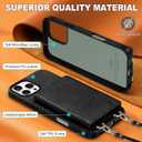TUCCH Adjustable Crossbody Wallet Case for iPhone 16 Pro Max (6.9"), RFID Blocking [6 Card Slots][Detachable Lanyard], Magnetic Flip Wallet PU Leather Phone Cover for iPhone 16 Pro Max, Textured Black