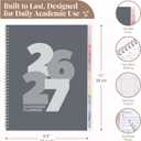 Rileys Academic Planner 2026-2027, Daily, Weekly & Monthly Planner, July 2026 - June 2027, Student Notes Pages, Twin-Wire Binding, Weekly Agenda for School & Work (8.5 x 11-Inches, Chunky, Black)
