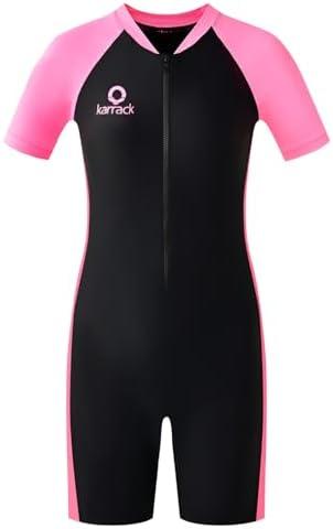 Amazon.com: karrack Girls and Boys One Piece Rash Guard Swimsuit Kid Water Sport Short Swimsuits UPF 50+ Sun Protection Bathing Suits Black (Size 6-7Years) : Clothing, Shoes & Jewelry
