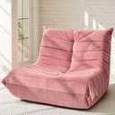 Trenda Bean Bag Chair for Adults, High-Density Foam, Corduroy, Pink | Togo chair with dual-layer foam, providing body-contouring support for reading, gaming, reclining and everyday lounging, Single