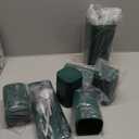 Dark Green Bathroom Accessories, Green Bathroom Accessories Set with Trash Can, Soap Dispenser, Toothbrush Holder, Toothbrush Cup, Soap Dish, Toilet Brush, Tray and Q-tip Holders