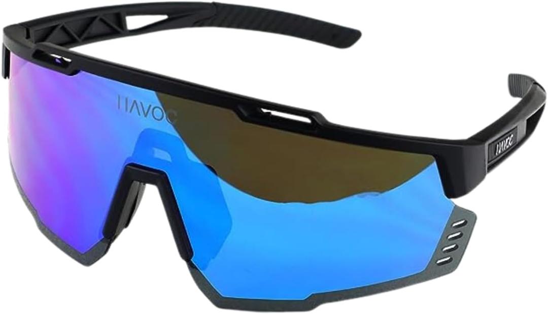 Havoc Racing Reaper Sunglasses - Z87+ Safety Sunglasses - Tactical-Grade UV400 Protection Anti-Sweat Shades (Blue) Havoc Racing Reaper Sunglasses - Z87+ Safety Sunglasses - Tactical-Grade UV400 Protection Anti-Sweat Shades (Blue)
