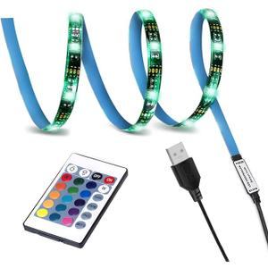 LED TV Backlight,SMY USB LED Strip Light,RGB MultiColour LED Light Strip Kit Waterproof IP65, 60LED with Wireless Remote Controller for TV/PC/Laptop Bias Lighting (6.56Ft)