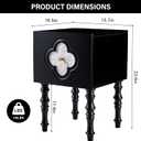 CozyDH Medieval Modern Solid Wood Nightstand - 23" Black Nightstand with Storage and Wooden Legs for Bedroom,Living Room Sofa