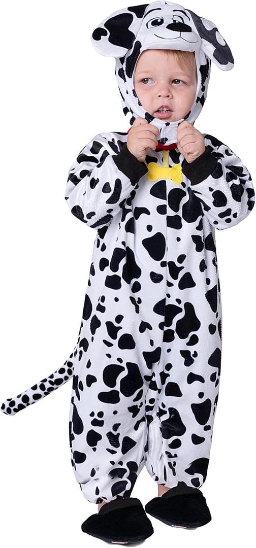 Spooktacular Creations Halloween Toddler Dalmatian Puppy Costume, Unisex Dog Costume for Baby, Kids Halloween Event Party (Toddler(3-4 yrs))