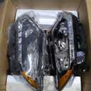 Halogen Headlights Assembly with LED DRL Strip for 2014-2016 Rogue Headlamp Replacement Driver & Passenger Side (NO PROJECTOR)