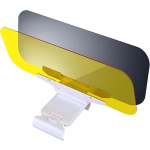 Day/Night Polarized Sun Visor Extender for Car/Trucks, Anti-Glare UV Protection Clip-On Shield, Shatterproof Optical Acrylic/Heat Reducer/Universal Adhesive-Free Sun Visor for Car Windshield