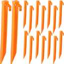 16 Pieces Plastic Inflatable Stakes, 8.7 Inch Inflatable Tent Stakes Replacement Inflatable Stakes for Halloween Christmas Holiday Inflatables Garden and Camping Decorations (16, Orange)