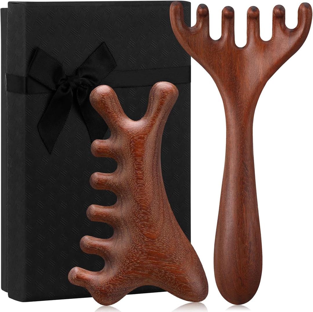 ProSuites 2 Pcs Wooden Scalp Massage Tool for Head Massager Comb Gua Sha Tool for Relaxation Hair Head