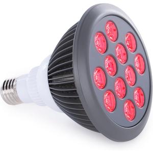 hooga Red Light Therapy Bulb, 660nm & 850nm Red & Near Infrared Light, 12 Dual-Chip LEDs, Targeted Light Bulb with Base & Braided Power Cord for Home Wellness Routine, HG24