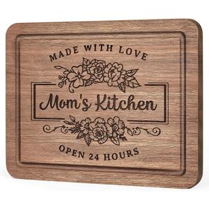 Mom Gifts for Christmas, Mom Birthday Gifts- Wood Walnut Cutting Board for Kitchen, Gift for Moms from Daughter Son, Moms Gift Ideas for Mother's Day, Mother's Kitchen Cutting Board