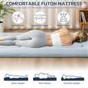 Simple Deluxe 4-Inch Full Tatami Mattress, Japanese Futon Foldable Mattress with Removable Washable Cover, Portable Floor Bed for Bedroom, Guest Room, Camping, and Everyday Use Gray