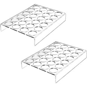 IEEK 2 Pack of 24 Slots Flat Countertop Coffee Pod Holder,K Cup Drawer Holder Organizer for Office and Kitchen,Clear Acrylic K-Cup Organizer Tray,Compatible With KCup Pods