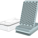 WIBIMEN Mini Ice Cube Trays, 0.55” Tiny Pebble Ice for Iced Coffee & Cocktails, Fast Chill, Easy Twist Release, Stackable with Lid & Storage Bin (2 Pack, Blue)