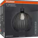 LEDVANCE Sylvania 11" Pendant Light Fixture, 1-Bulb, Adjustable Heigh with Accessories, Hardwire, Black Matte Finish - 1 Pack (63591)