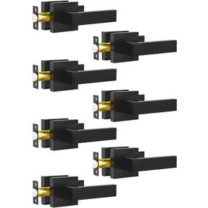 Passage Door Lever, Pack of 7 Matte Black Interior Door Handles for Hallway and Closet, Heavy Duty Square Interior Keyless Door Handles Non-Locking Door Knobs for Right & Left Side Door Passage Door Lever, Pack of 7 Matte Black Interior Door Handles for Hallway and Closet, Heavy Duty Square Interior Keyless Door Handles Non-Locking Door Knobs for Right & Left Side Door