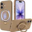 IYH Magnetic Case for iPhone 17 6.3" with Invisible Stand [16FT Military Protection] Liquid Silicone Cover, Gold
