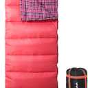 BISINNA Cotton Flannel Sleeping Bag for Adults Backpacking Camping Sleeping Bag 3 Season Envelope Sleeping Bags for Hiking (2.4lb, Pink)