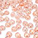 DomeStar 1LB Flat Glass Marbles, Champagne Decorative Marbles for Vases Aquarium Pebbles Fish Tank Rocks Vase Fillers DIY Crafts Table Scatter Decor (Light Pink)