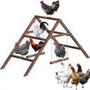 Pine Wood Chicken Perch with 2 Swings & Ladder, Multi-Level Chicken Roosting Bars for Backyard Coop, Roosting Bars for 1012 Chickens, Easy to Assemble & Clean