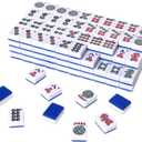 TIASUSAN American Mahjong Tile Set with 166 Navy Blue Back Tiles (1.2”, Tiles Only)