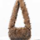 Floerns Women's Cute Fuzzy Shoulder Bag Furry Purse Handbag for Autumn and Winter