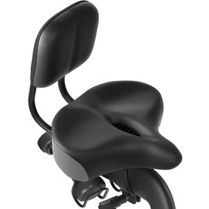 MOONCOOL Oversized Bike Seat with Adjustable Backrest, 12" 12" Wide Padded Saddle for Bicycles, Tricycles & Exercise Bikes, Memory Foam & Shock-Absorbing, Waterproof PU, Fits 7/8" Seat Posts
