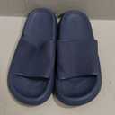 Joomra Pillow Slippers for Women and Men Non Slip Quick Drying Shower Slides Bathroom Sandals | Ultra Cushion | Thick Sole (15-16 Women/13-14 Men, Dark Blue)