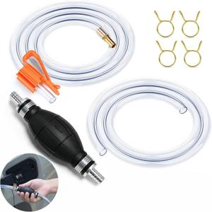 Gasoline Siphon Hose, Gas Oil Water Fuel Transfer Siphon Pump, Portable Widely Use Hand Fuel Pump, Fuel Transfer Pump with PVC Hoses 
