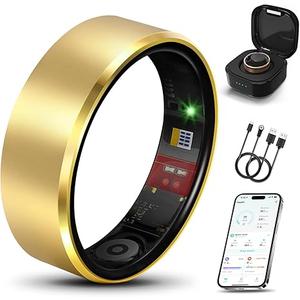 Smart Health Ring 2.0 for Women Men, Slim Scratch & Fingerprint Resistant Design,Efficient Chip Fitness Tracker, Monitors Heart, Blood Oxygen & Pressure, Sleep, Steps, Waterproof, iOS & Android, GD #8