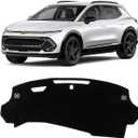 KUST Black Dash Cover for Chevy Equinox EV 2024 2025 2026 (Fit for EV Without HUD) Polyester Dashboard Cover Left Hand Drving Dash Carpet Non-Slip Interior Accessories for Equinox Custom Fit Dash Mat