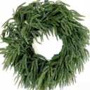 Large Christmas Wreath for Front Door Soft Touch Green Norfolk Pine Wreath for Indoor Outdoor Window Wall, Winter Holiday Home Decor
