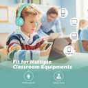 Kids Headphones, AILIHEN I35 On-Ear Headphones for School, 93dB HD Mic Stereo Headphone for Kid Girls Children, Foldable Wired 3.5mm for Chromebook, Laptop, Computer, Tablet (Green Purple)
