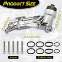 Aluminum Engine Oil Cooler Filter Housing Assembly Adapter Kit with Gaskets & Insert & Cap, Compatible with Chevy Aveo Cruze Malibu Sonic Trax, Buick Cascada, Pontiac G3, Saturn Astra - 1.6L 1.8L